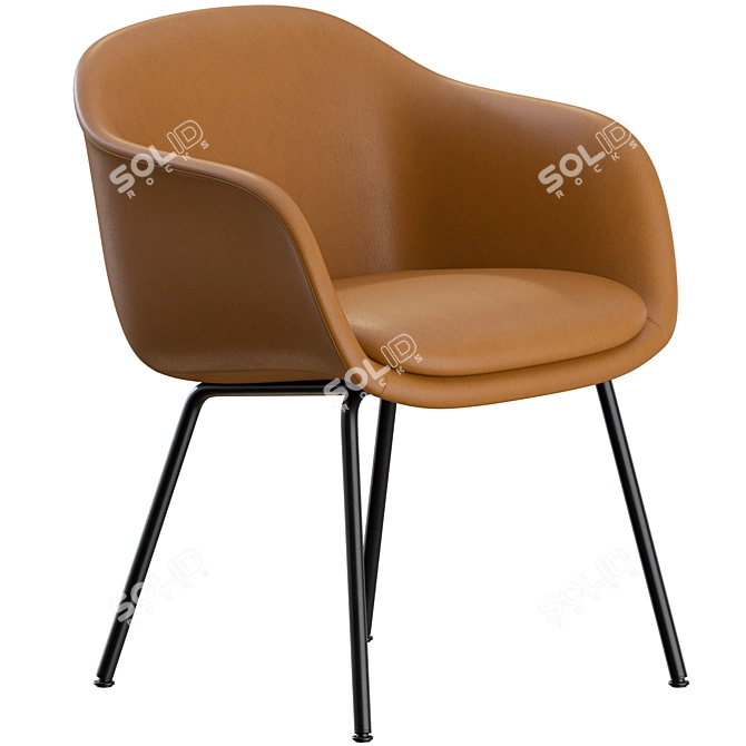 Muuto Fiber Tube Conference Chair 3D model image 2