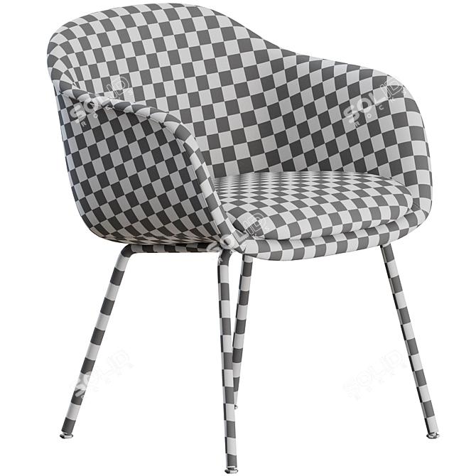 Muuto Fiber Tube Conference Chair 3D model image 3