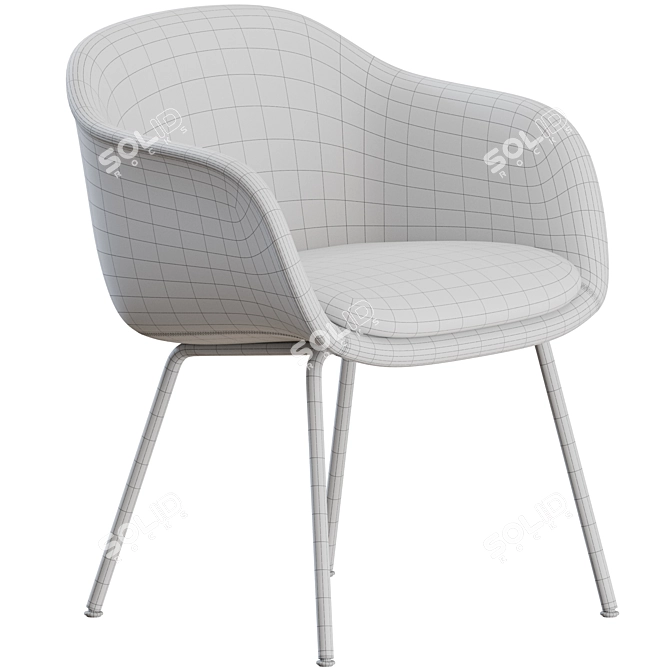 Muuto Fiber Tube Conference Chair 3D model image 4