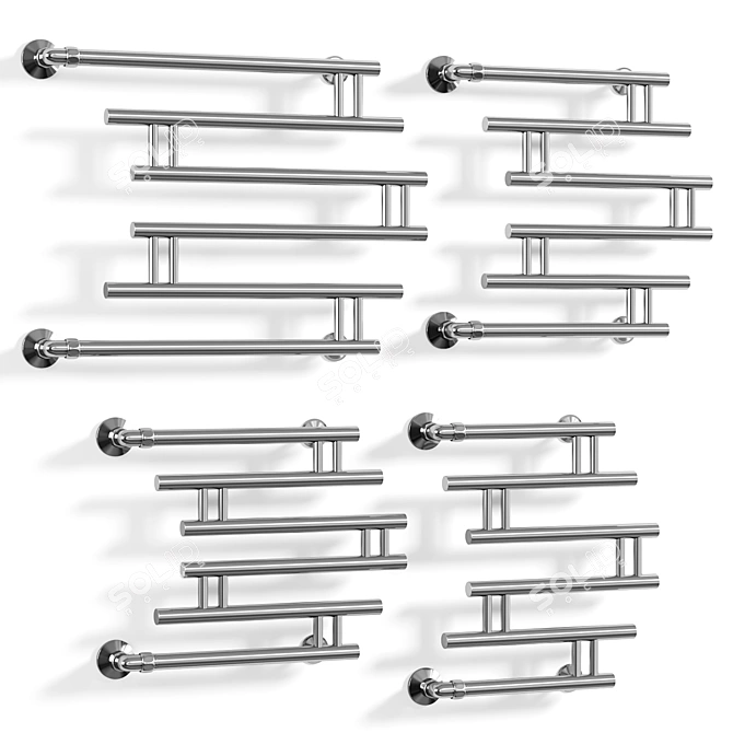 Indigo Zip Chrome Towel Warmer 3D model image 1