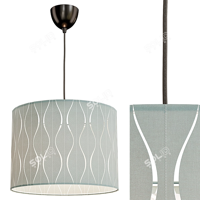  Modern Blue Pendant Lamp 43cm 3D model image 1