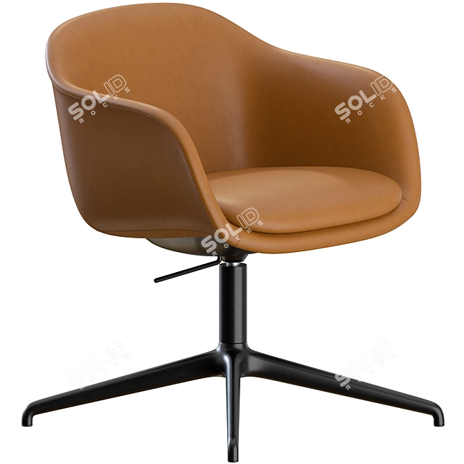 Modern Swivel Fiber Chair Set 3D model image 2