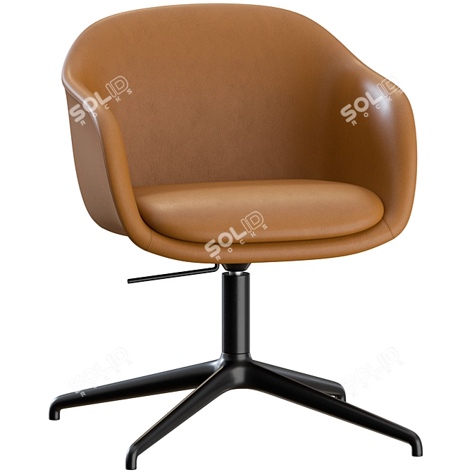 Modern Swivel Fiber Chair Set 3D model image 5