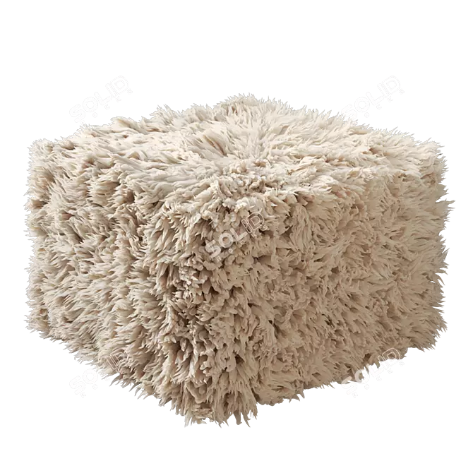 Cozy Wool Pouf, Carito 3D model image 2