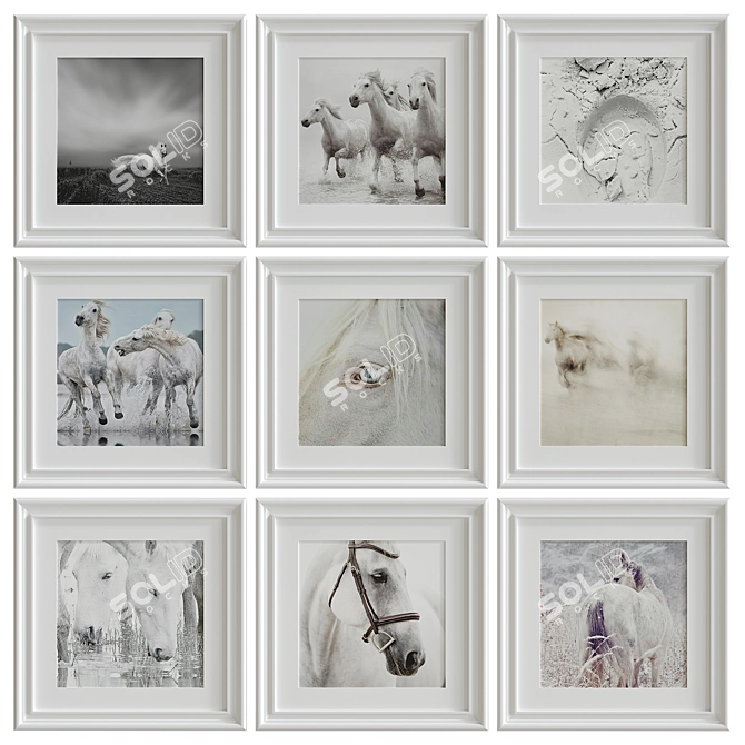 Artistic Set of Decorative Art Prints 3D model image 2