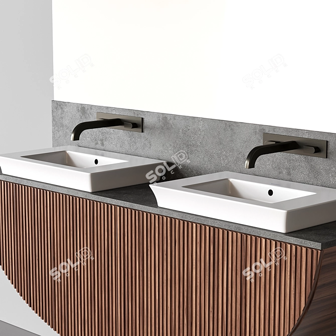 Modern Bathroom Furniture Set 14 3D model image 2