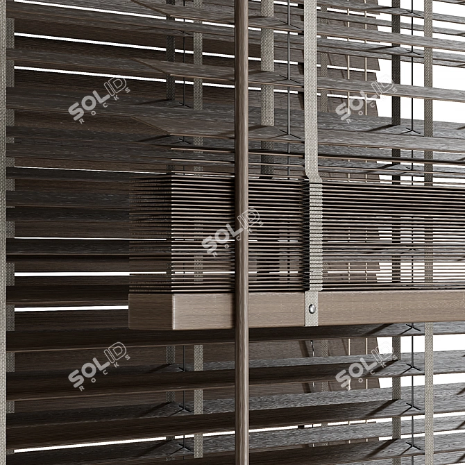 Folding Wooden Blinds Home Décor 3D model image 5