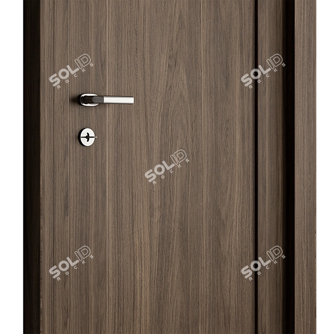 Contemporary Entry Door Set 88 3D model image 2