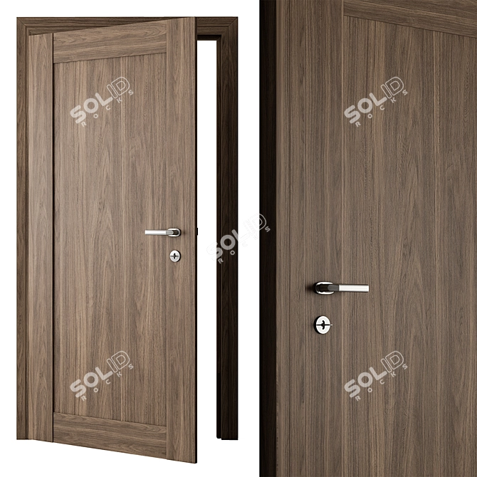 Contemporary Entry Door Set 88 3D model image 3