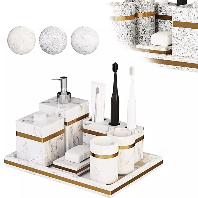 Elegance Collection: Candela Bathroom Set 3D model image 1