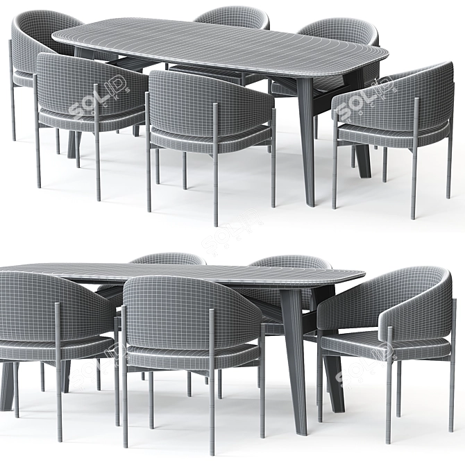 Modern Dining Set: Solana Chair & Abrey Table 3D model image 4