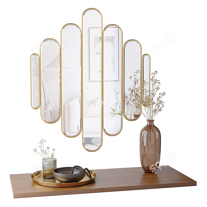 Elegant Decor Set Mirrors 3D model image 1