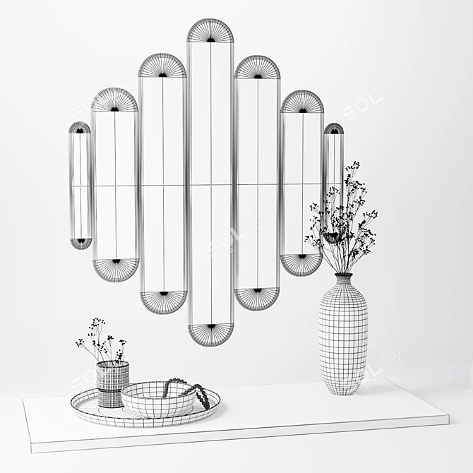 Elegant Decor Set Mirrors 3D model image 3