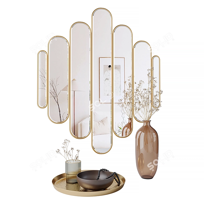 Elegant Decor Set Mirrors 3D model image 4