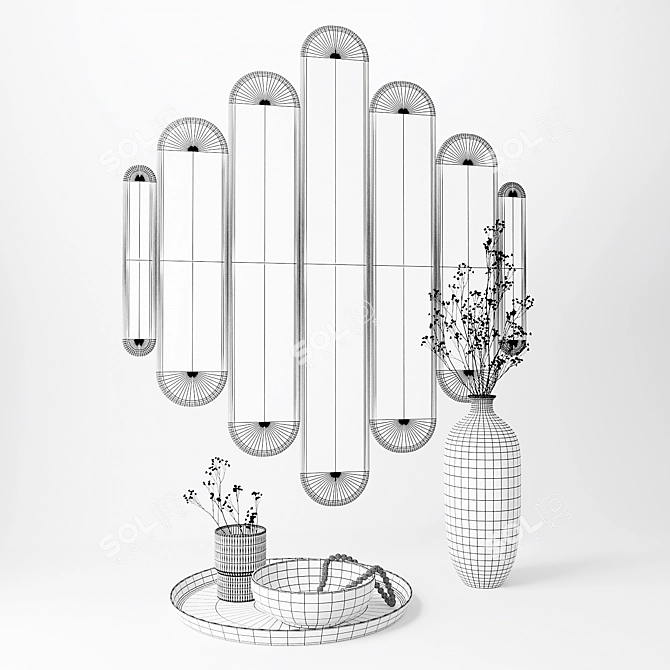 Elegant Decor Set Mirrors 3D model image 5