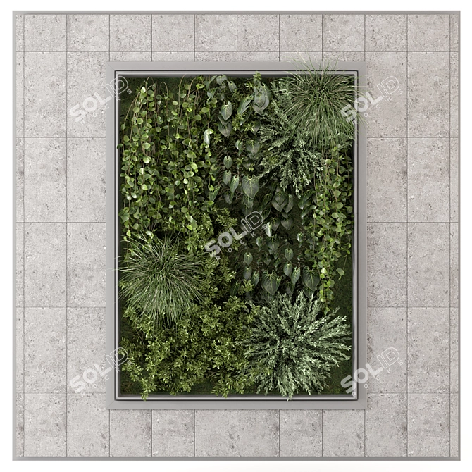 Concrete Base Vertical Garden Set 3D model image 2