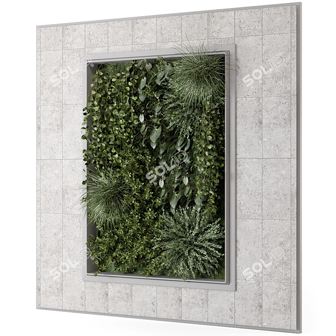 Concrete Base Vertical Garden Set 3D model image 3