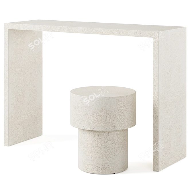 Modern Chic Elements Console Set 3D model image 1