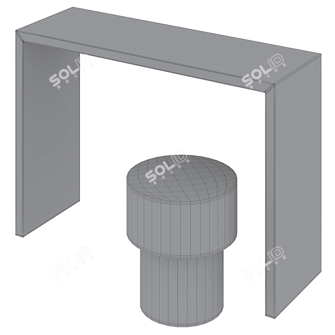 Modern Chic Elements Console Set 3D model image 4