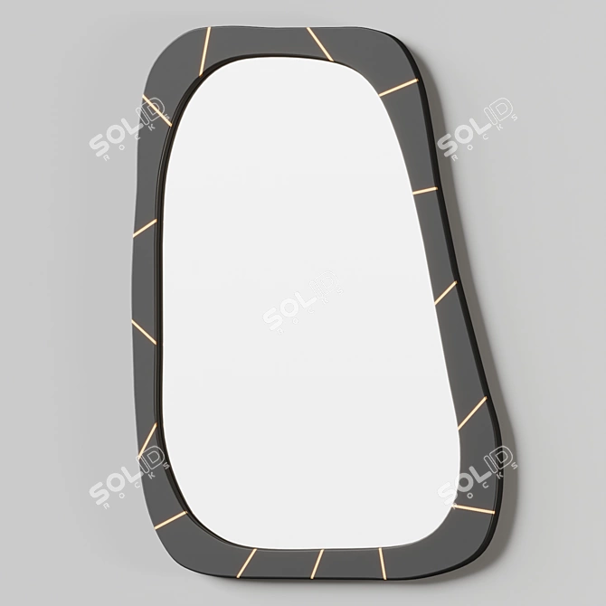 Modern Asymmetrical Accent Mirror 3D model image 2