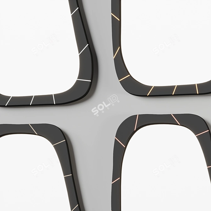 Modern Asymmetrical Accent Mirror 3D model image 4