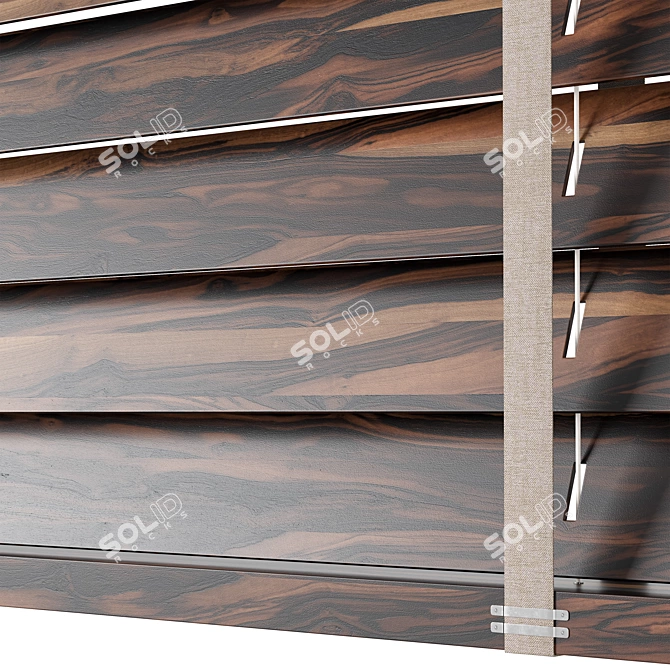 Wooden Blinds Set 21: 150cm & 100cm 3D model image 5