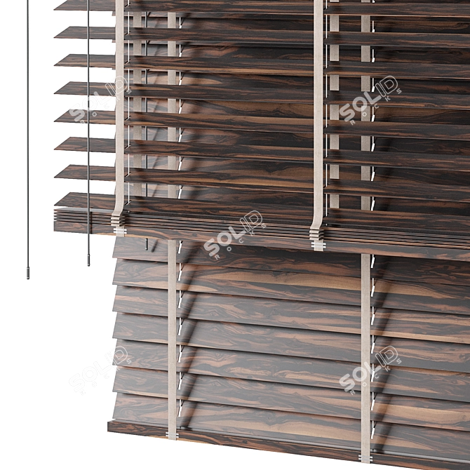 Wooden Blinds Set 21: 150cm & 100cm 3D model image 6