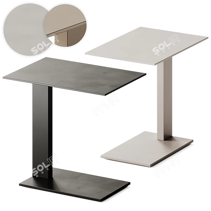  Sleek Aluminium Outdoor Table 3D model image 1