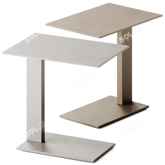  Sleek Aluminium Outdoor Table 3D model image 2