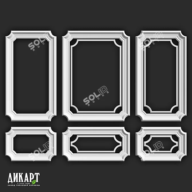 Artisan Gypsum Decor Frames 3D model image 1