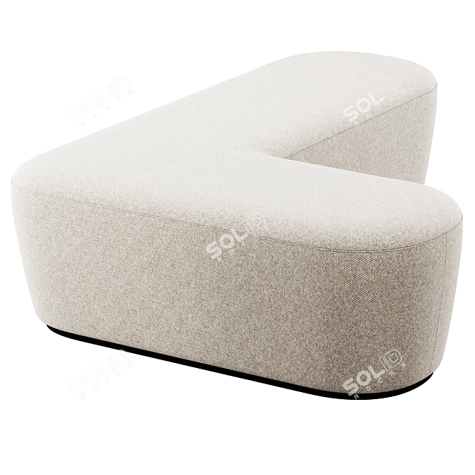 Modern L-Shaped Pouf Design 3D model image 3