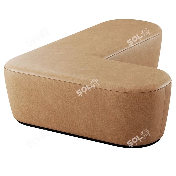 Modern L-Shaped Pouf Design 3D model image 4