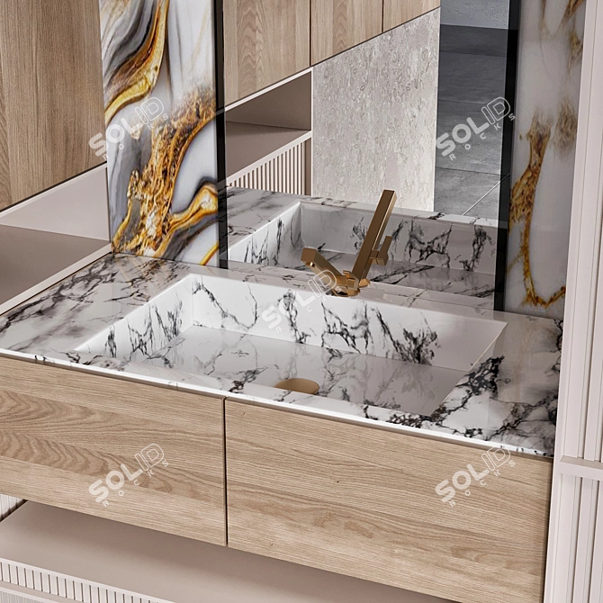 Modern Bathroom Furniture Set 3D model image 3