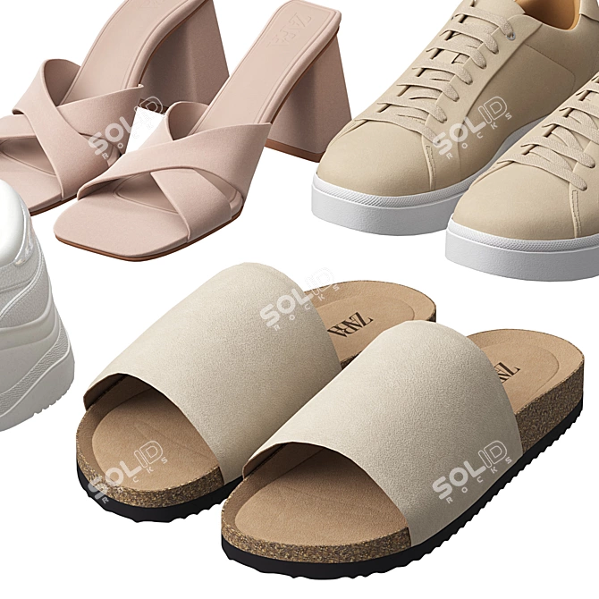 ZARA Footwear Collection Set 3D model image 3