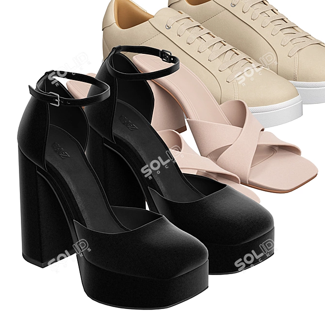 ZARA Footwear Collection Set 3D model image 4