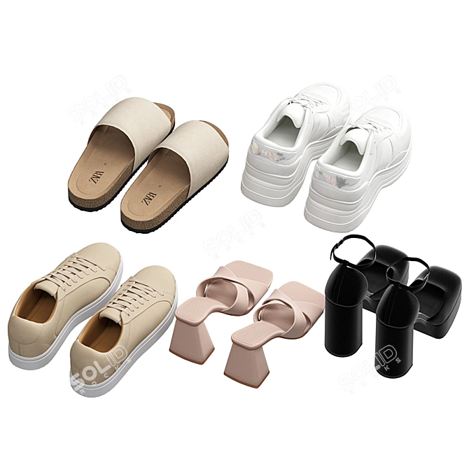 ZARA Footwear Collection Set 3D model image 5