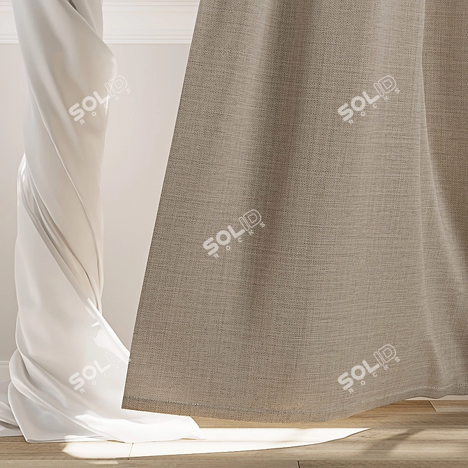 Texture-Enhanced Curtain 3D Model 3D model image 2