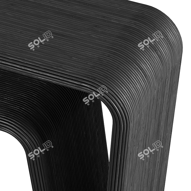 Ebony Woven Rattan Black Console 3D model image 4