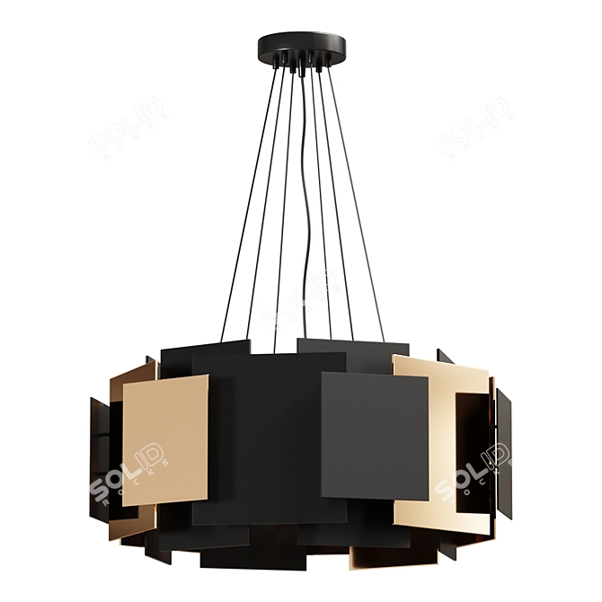 Gerard M Black Gold Pendant 3D model image 1