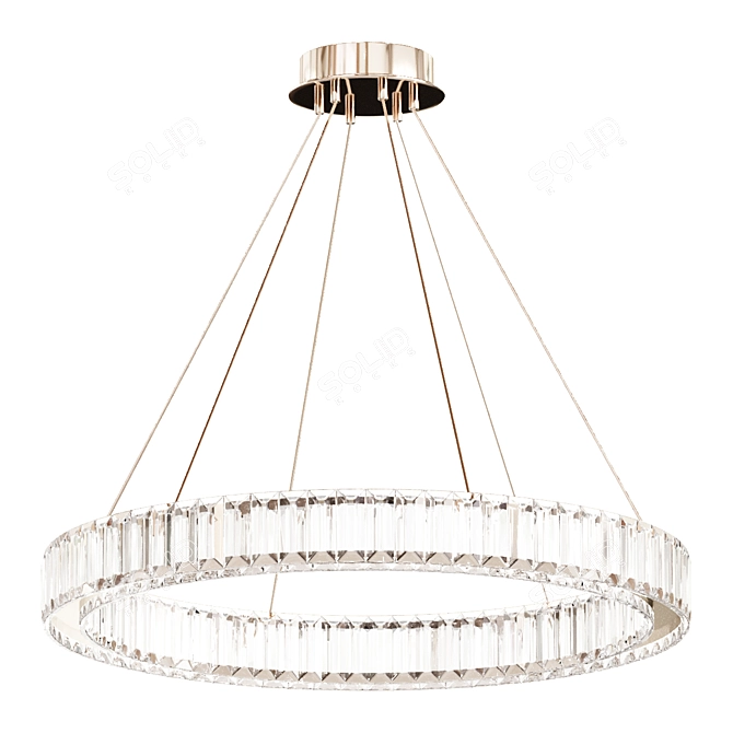 Elegant Metal Glass Pendant Chandelier 3D model image 1