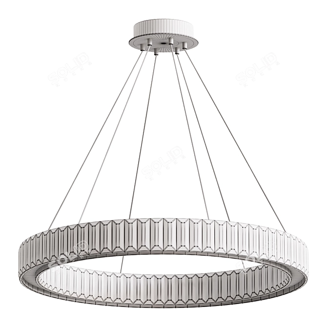 Elegant Metal Glass Pendant Chandelier 3D model image 2