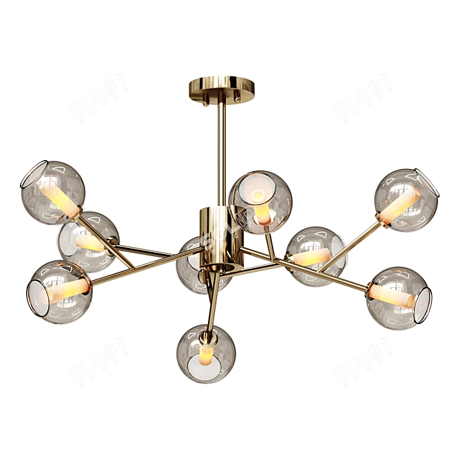 Orion M Brass Pendant Chandelier 3D model image 1