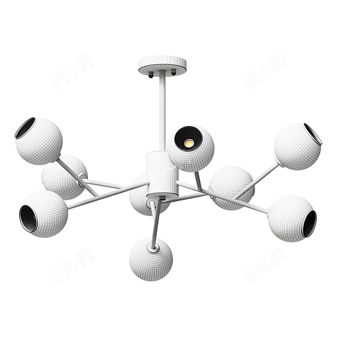 Orion M Brass Pendant Chandelier 3D model image 2