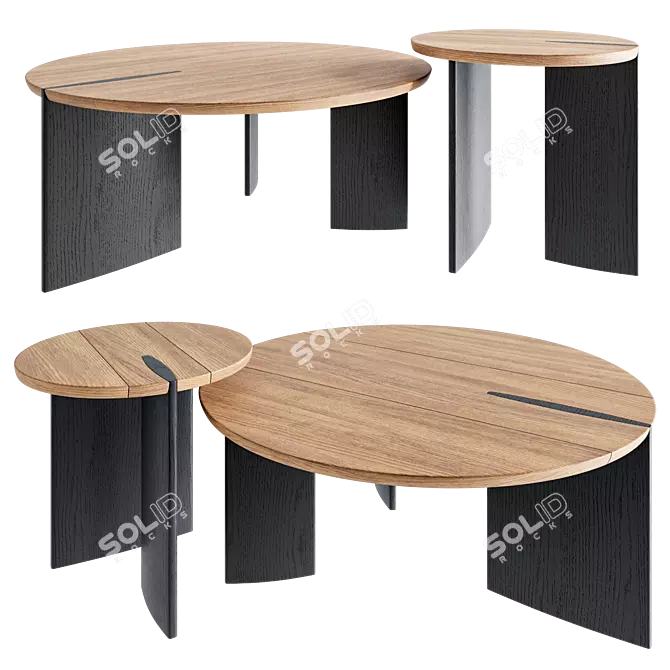 Shona Nesting Coffee Tables Set 3D model image 1