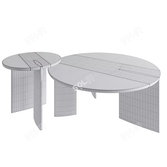 Shona Nesting Coffee Tables Set 3D model image 3