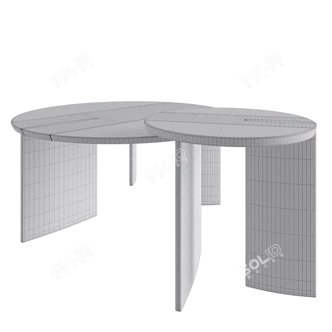 Shona Nesting Coffee Tables Set 3D model image 4