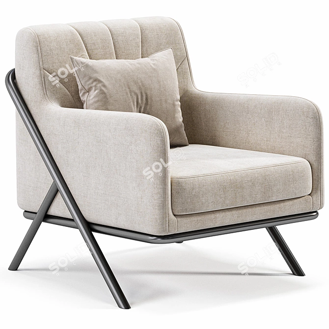 Sleek Modern Bailey Lounge Chair 3D model image 1