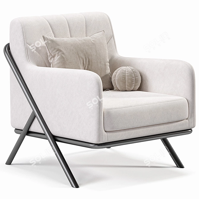 Sleek Modern Bailey Lounge Chair 3D model image 3