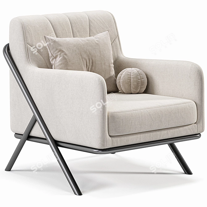 Sleek Modern Bailey Lounge Chair 3D model image 5