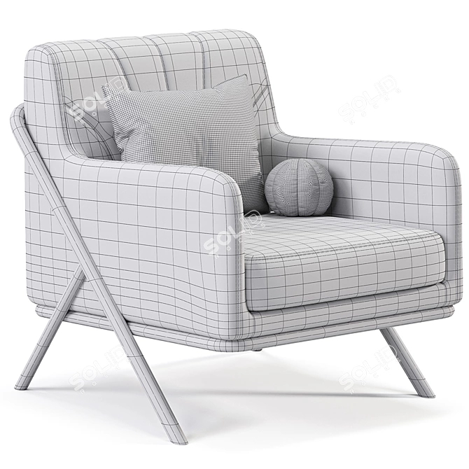 Sleek Modern Bailey Lounge Chair 3D model image 6